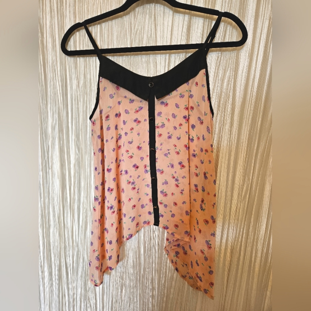 Pink & Purple Floral Tank Top Blouse